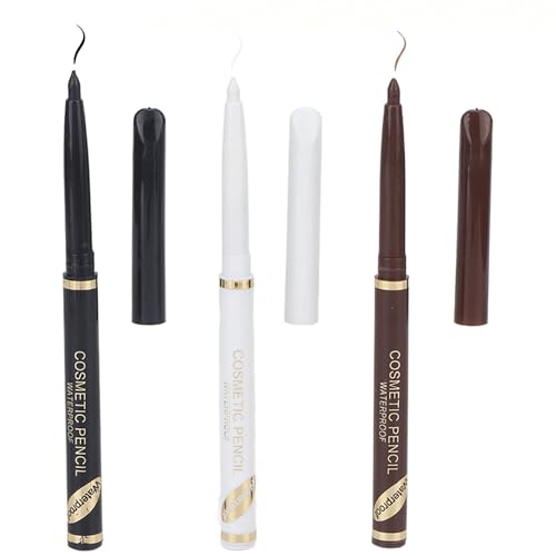 Beard Filler Pen, 3 Pieces Beard Contour Pencils, Enhance and Color Facial Hair (White, Black, Brown)