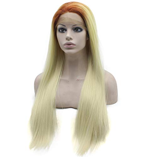 MX Angel Ombre Blonde Lace Front Synthetic Wig Long Curly Hair