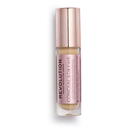 Makeup Revolution Conceal and Define Concealer, Full Coverage & Matte Finish, C9.2 for Medium/Tan Skin Tones, Vegan & Cruelty-Free, 0.7 Fl Oz