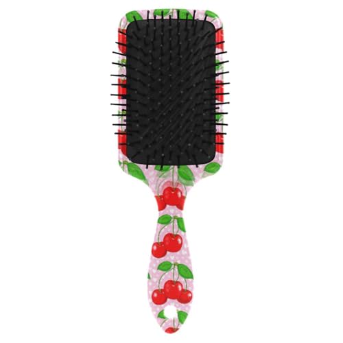 YANENDIE Pink Cherries Heart Detangling Hair Brush for All Hair Types