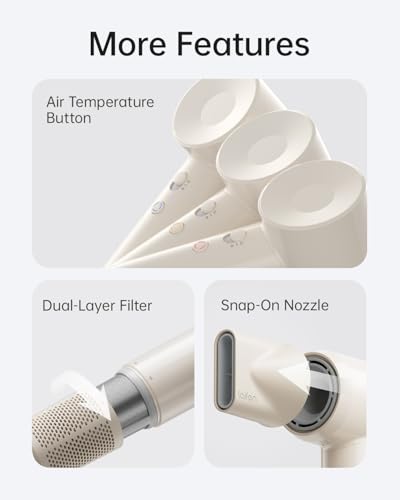 Laifen SE Lite High-Speed Ionic Hair Dryer with Diffuser - Milktea