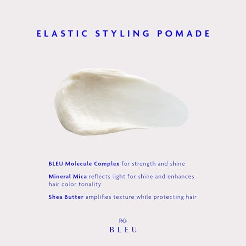 R+Co BLEU Elastic Styling Pomade ? Adds Piecey Texture, Structure, and Separation, Pliable Light Hold for Short and Long Hair, Re-invent Your Style, 1.7 oz