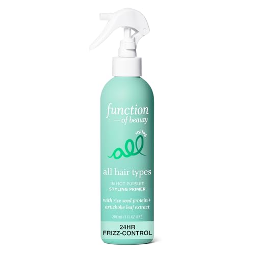 Function of Beauty Heat Protection Spray for Hair, In Hot Pursuit - Lightweight Thermal Heat Protectant Styling Primer with Flexible Hold - Frizz Control & Added Shine with Zero Crunch or Residue