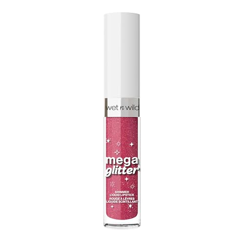 wet n wild Mega Glitter Shimmer Liquid Lipstick, Matte-to-Glitter Finish, Lightweight Formula, Comfortable Wear, Vitamin E-Infused for Nourished Lips, Vegan & Cruelty-Free - Pink Future