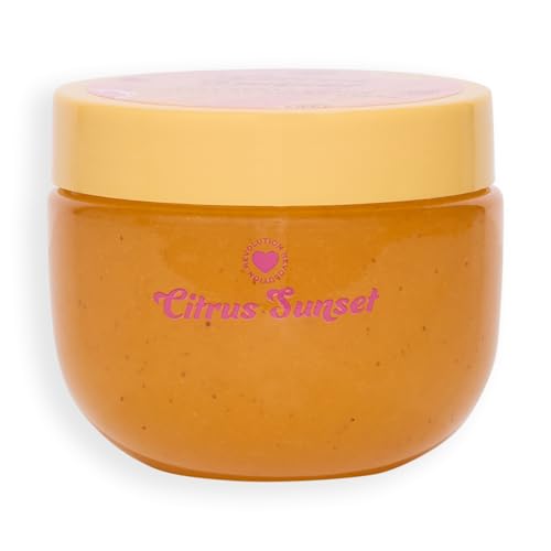 I Heart Revolution Citrus Crush Sugar Scrub, Coconut Oil-Based Body Scrub, With Vitamin C, Skin Exfoliator, Cruelty-Free & Vegan, 6.34 oz