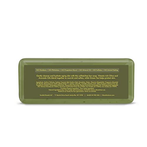 SheaMoisture Soap, Olive & Green Tea Shea Butter Hand, Face & Body Soap 4-Pack – Natural Soap for Dry, Aging Skin, 8 Oz Ea