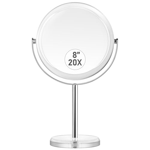 MIYADIVA 20X Magnifying Makeup Mirror - Double Sided with Stand