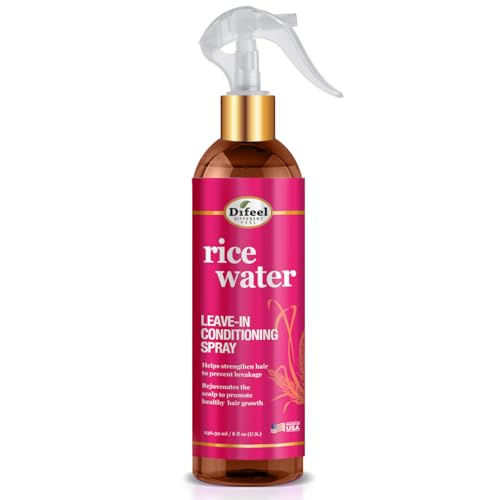 Difeel Rice Water Leave-in Conditioning Spray 8 oz. - Spray Leave in Conditioner For Dry Damaged Hair