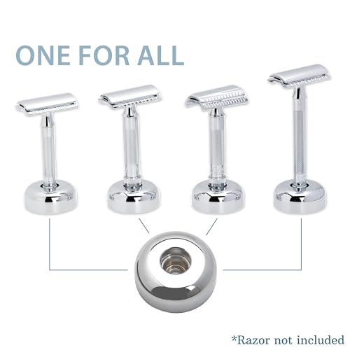 MERKUR Shaving Stand Gloss Chrome 4006 | Non-Slip with Straight Cut | Ideal for Wet Shaving | Brass | Made in Germany