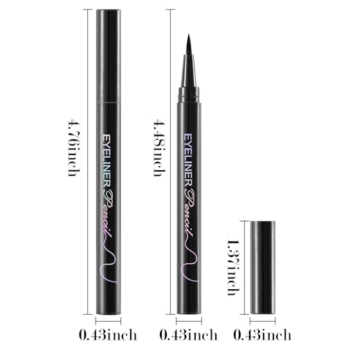 Liquid Eyeliner Pen 12 Pack - Ultra-Fine Tip, Waterproof & Smudge-Proof