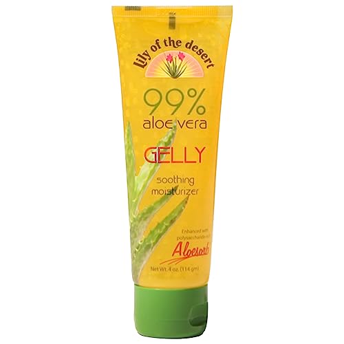 Lily Of The Desert Gelly Moisturizer - 99% Organic Aloe Vera Gel for Skin, After Sun Care with Aloe, Vitamin E Oil, and Vitamin C for Sunburn Relief, 8 Fl Oz