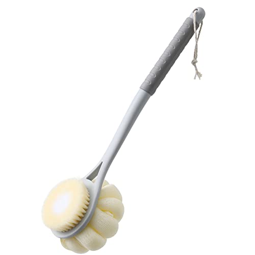 Shower Body Brush with Loofah - 14" Back Scrubber for Exfoliating