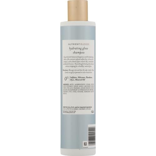 Pantene Hydrating Glow with Baobab Essence Shampoo, Sulfate & Silicone-Free, 9.6 Fl Oz, 2.598 Fl Oz