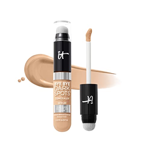 IT Cosmetics Bye Bye Dark Spots Concealer + Brightening Serum ? 2% Niacinamide, Hyaluronic Acid & Caffeine - Medium Coverage, Natural Finish, All Skin Types - 0.22 fl oz