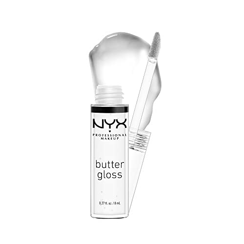 NYX PROFESSIONAL MAKEUP Butter Gloss, Non-Sticky Lip Gloss - Sugar Glass (Clear) & wet n wild Mega Slicks Lip Gloss | Long Lasting | Hyaluronic Acid | High Shine | Crystal Clear