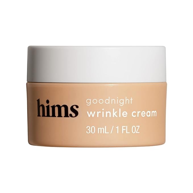 hims goodnight wrinkle cream for men - fine lines, puffiness, dark eye circles - caffeine, hyaluronic acid, night cream, almond scent - vegan, cruelty-free, no parabens - 2 Pack