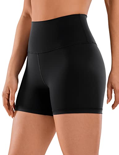 CRZ YOGA Women's Naked Feeling Biker Shorts - 6 Inches High Waist Yoga Workout Running Gym Spandex Shorts Black XX-Small