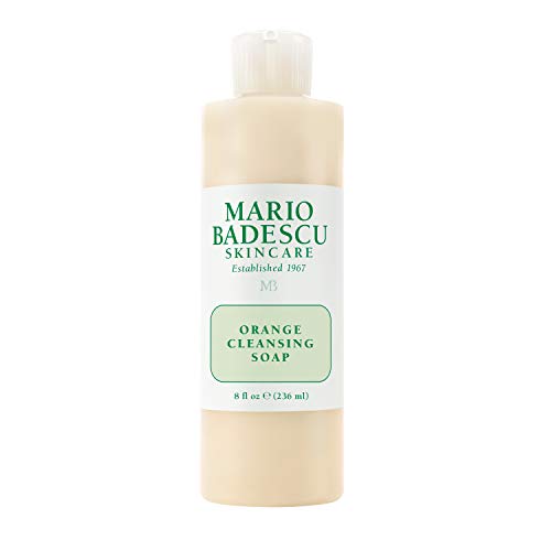 Mario Badescu Orange Cleansing Soap - Cream Face Cleanser and Exfoliator Enriched with AHA - Oil Free Face Wash for Combination or Dry Skin - Mild Face Exfoliant with Non-Drying Formula, 8 Fl Oz