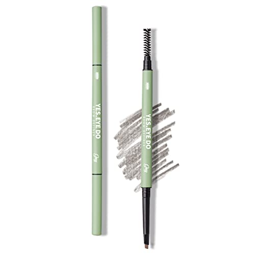 Grey Eyebrow Pencil with Spoolie - Ultra Slim, Long Lasting