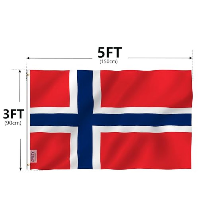 Anley Norway Flag 3x5 Ft - Fade Proof Polyester