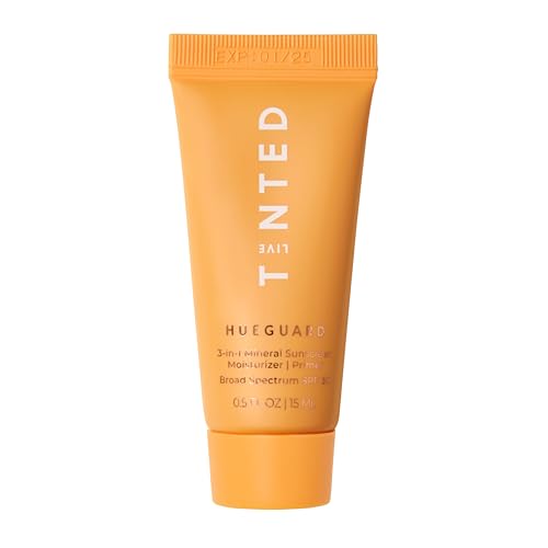 Live Tinted Hueguard® Mini 3-in-1 Mineral Sunscreen, Moisturizer, & Primer for Face and Body - Hydrate and Protect the Skin Year Round - SPF 30 to Protect Against UVA/UVB Rays, 0.5 Fl Oz