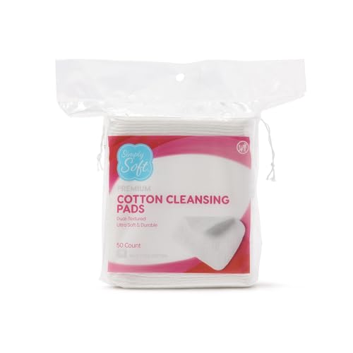 Simply Soft Jumbo Cotton Pads 200 Count 3.5x4.5 Cleansing