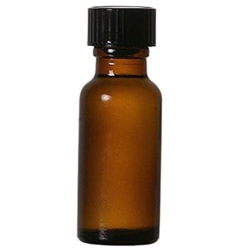 1/2 Oz Boston Round Amber Glass Bottle With Black Phenolic Polycone Liner Caps- 144 PACK; Perfect For Perfumes, Essential Oils, Aromatic Blends, Bath and Body, Reagent Liquids 15ml