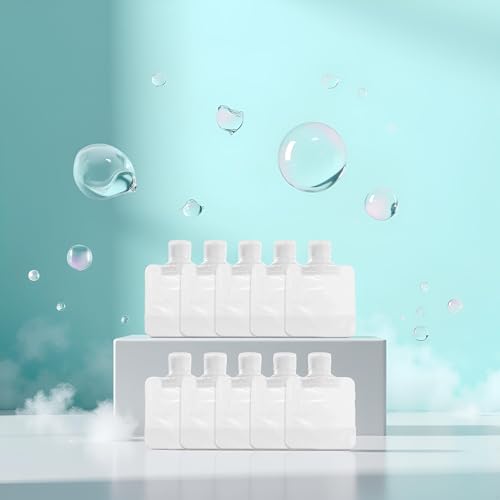 10Pcs Travel Squeeze Pouches 30ml Clear Refillable