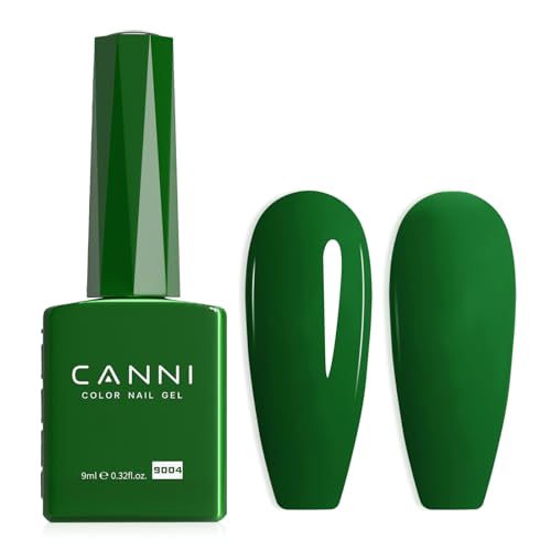 CANNI Emerald Green Gel Nail Polish 9004 - High Gloss Soak Off UV/LED Manicure