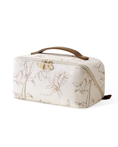 EACHY Waterproof Travel Makeup Bag - Large Capacity Cosmetic Pouch