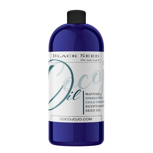 Dr Joe Lab Egyptian Black Seed Oil 32 oz Pure Natural Black Cumin Seed Oil Unrefined Cold Pressed Extra Virgin - Moisturizing, Soothing, Hydrating, & Nourishing for Hair Skin Body