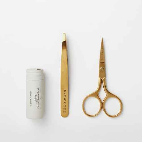 Brow Code Brow Mapping Kit ? White Charcoal Mapping Thread, Slant Tweezers & Trimming Scissors ? Professional Brow Shaping & Symmetry Tool Set
