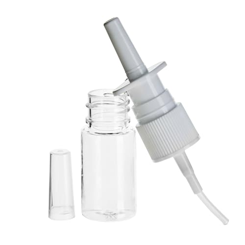 Bright Creations Clear Empty Nasal Spray Bottle - Travel-Ready Bulk Nasal Spray Bottles & Saline Rinse - Durable Leak-Resistant Empty Atomizer Containers - Pack of 24, 0.35 Fl Oz, Clear