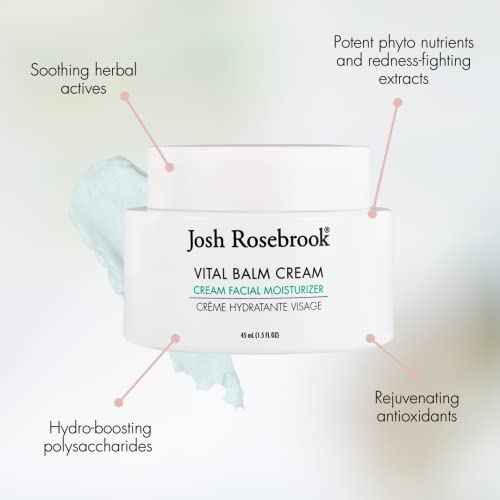 Josh Rosebrook Vital Balm Cream - High Performance Rich Facial Moisturizer, Protects Skin Barrier for All Skin Types Including Dehydrated and Mature. - 22mL - .75 Oz