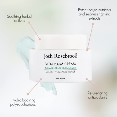 Josh Rosebrook Vital Balm Cream - High Performance Rich Facial Moisturizer, Protects Skin Barrier for All Skin Types Including Dehydrated and Mature. - 22mL - .75 Oz