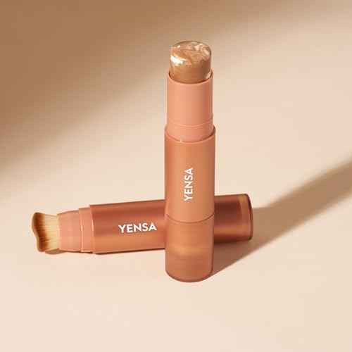 YENSA Super Serum Silk Tinted Foundation Stick - Full Coverage Skin Tint Stick Foundation - Enriched with Vitamin C, Bakuchiol & Ferulic Acid to Brighten & Even Skin Tone - Medium 2 (0.35 oz)