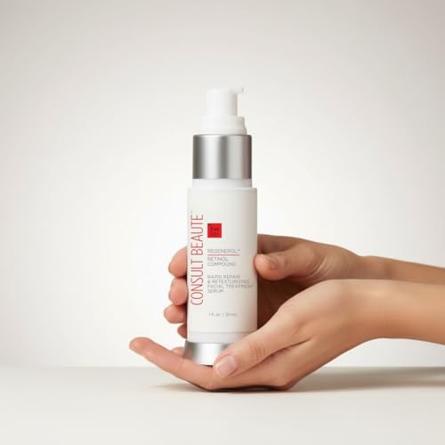 Consult Beaute Regenerol Renewing Retinol Compound Serum with Hydrating Hyaluronic Acid for Face - Rapid Repair, Retexturizing Skin Care Treatment for Lines, Wrinkles 1 Fl. Oz.