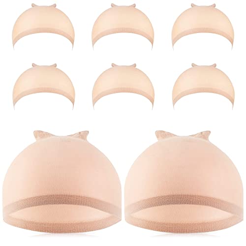 IKOCO Wig Caps for Women, 6Pcs Beige Wig Cap for Lace Front Wig Caps Bulk Stretch Nylon Stocking Caps for Wigs