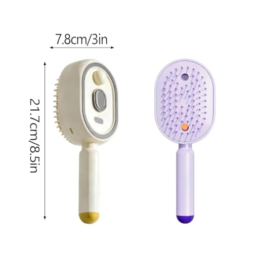 Electric Steam Hair Brush with Hydrating Mist & Red Light - Pink