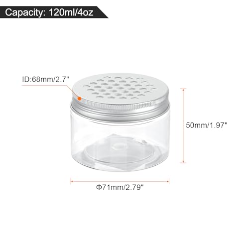 HARFINGTON 12 Pcs Empty Scent Beads Storage Container 4oz/120ml Air Freshener Tins Round Refillable Spice Containers Plastic Jars Sample for Travel Storage