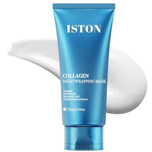 ISTON Collagen Night Wrapping Mask for Glass Skin - Elasticity& Hydration Boost,Reduces Dullness&Radiant Skin| Easy Peel-Off Collagen Face Mask Skin Care