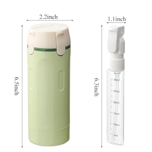 EdenEcho 4-in-1 Travel Dispenser Set - Green, Leak-Proof 30ML Bottles with Stickers