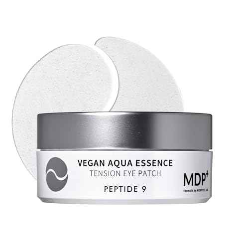 MDP+ PEPTIDE 9 VEGAN AQUA ESSENCE TENSION EYE PATCH, Niacinamide, eye mask 3.38 oz/1.6gx60ea,Hyaluronic Acid, Wrinkle Care, Under Eye Mask, Puffy Eyes, Hydrating Treatment