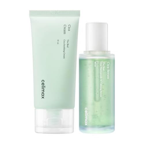 celimax The Real Cica Soothing Cream 50ml + The Real Cica Niacinamide AC Calming Serum 40ml Bundle