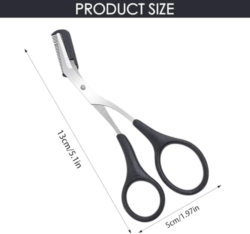 Professional Eyebrow Trimmer Scissors with Comb - Non-Slip Grip for Men & Women