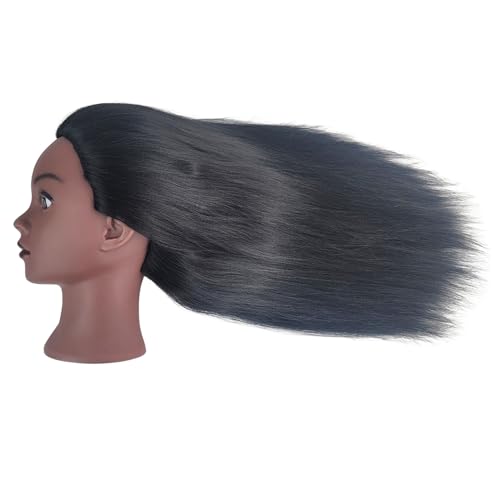 Leticia Mannequin Head for Braiding Practice - 16 Inch Black Hair