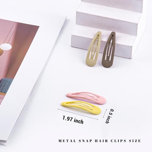 20 Pack No-Slip Hair Barrettes for Women - Multi-Colored Metal Clips