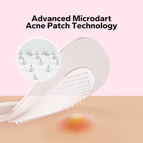 Pimple Patches for Face (18 Count), Microdart Acne Patches, Hydrocolloid Blemish Spot with Salicylic Acid, Fast-Acting for Early Stage Deep Pimples, Zits, Breakouts & Cystic Acne