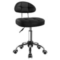 Height-Adjustable Rolling Stool with Back Support – 19.3–25.4"