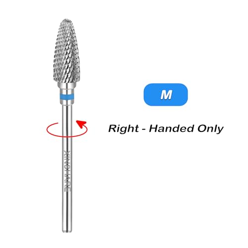 Nail Drill Bits 3/32" Carbide Professional Safety Tungsten Nail File Cone Drill Bit for Acrylic Nail Gel Cuticle cleaner Manicure Pedicure Nail Polishing, Beginner Salon, Medium